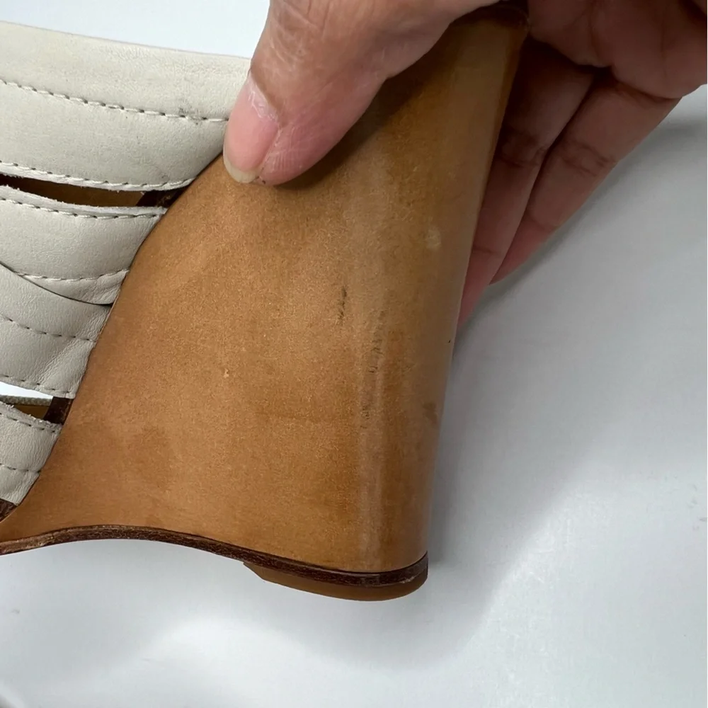 Rag & bone Shaw Wedge Sandals in Cream Size Leather Size 38.5